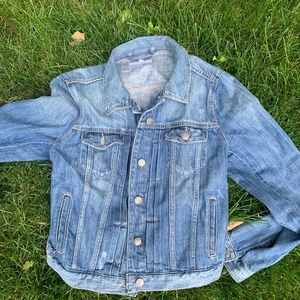 Loft Denim Trucker Jacket - Jean Jacket Dark Wash Women's Medium
